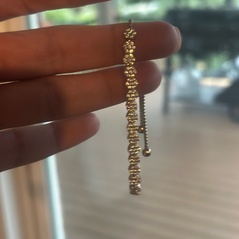 Chic Gold and Silver Adjustable Tennis Bracelet - Picture 3 of 3